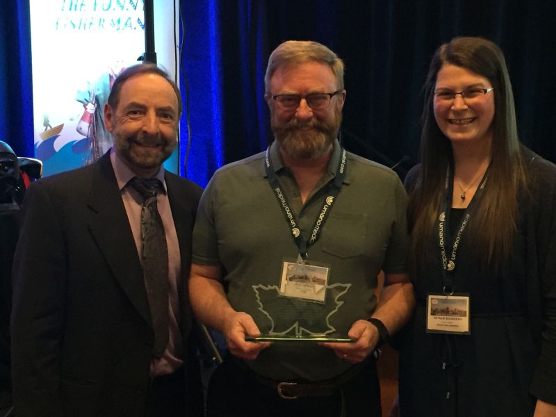 Gary Slaunwhite, ACCES Director of Membership; Sean Nobles, recipient of the 2019 ACCES Clinical Engineering Professional of the Year award; and Natalie Boudreau, ACCES Director of Communications